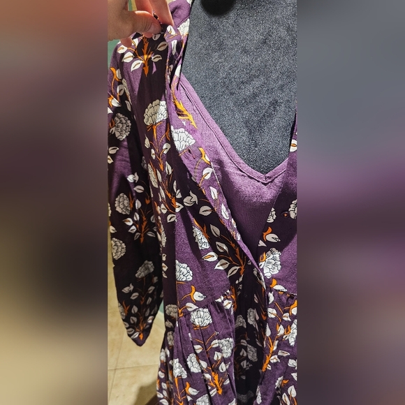 Ro's Garden Garden Deauville Dress Floral Purple L - Picture 3 of 5
